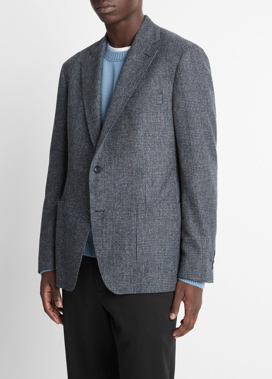 Plaid Alpaca-Blend Relaxed Sport Coat in Blazers | VINCE Men