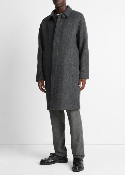 Italian Wool-Blend Balmacaan Coat in Coats | VINCE Men