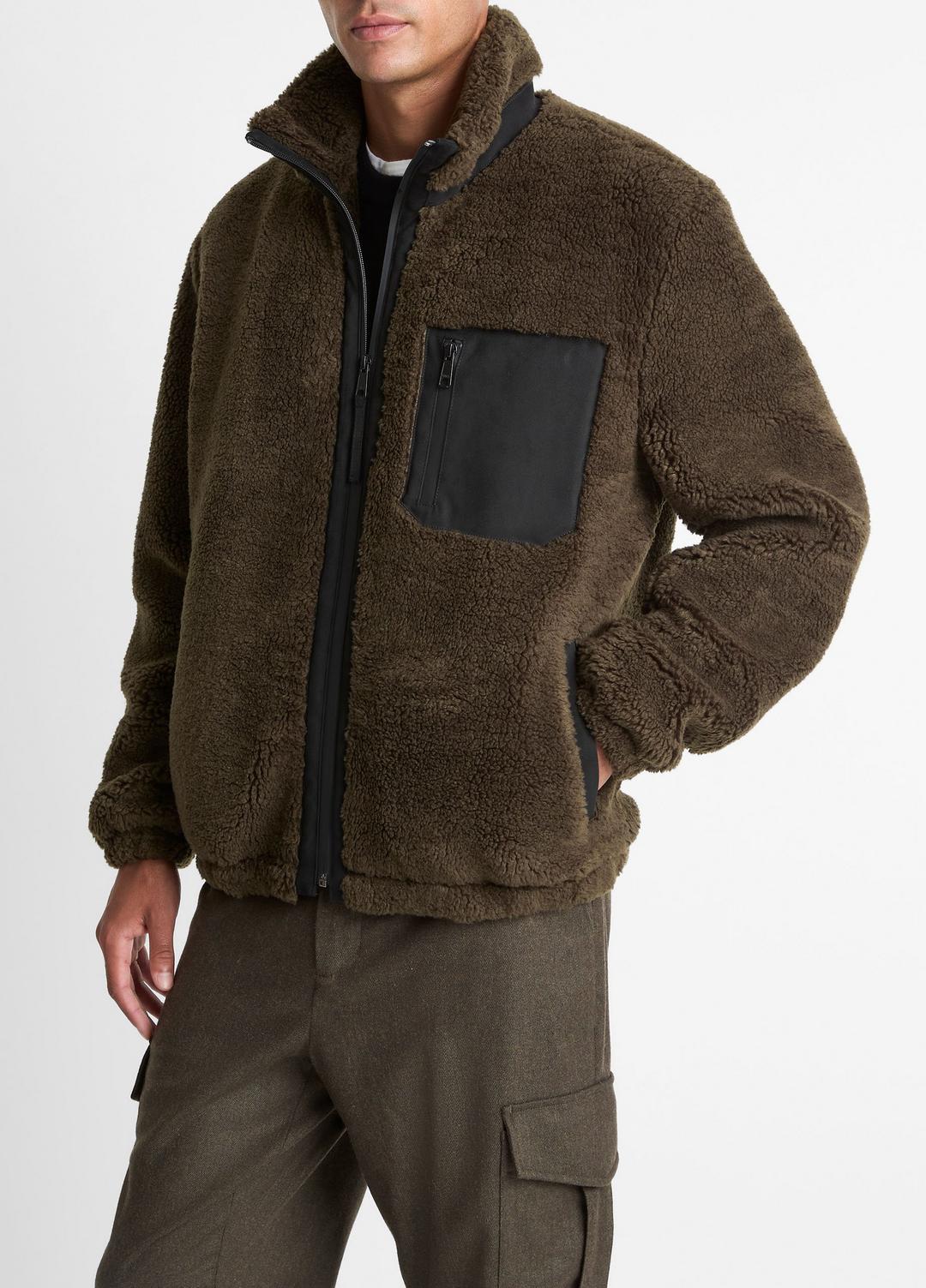 Sherpa Zip Jacket in Jackets | VINCE Men