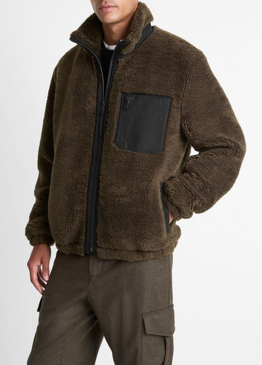 Sherpa Zip Jacket in Jackets | VINCE Men