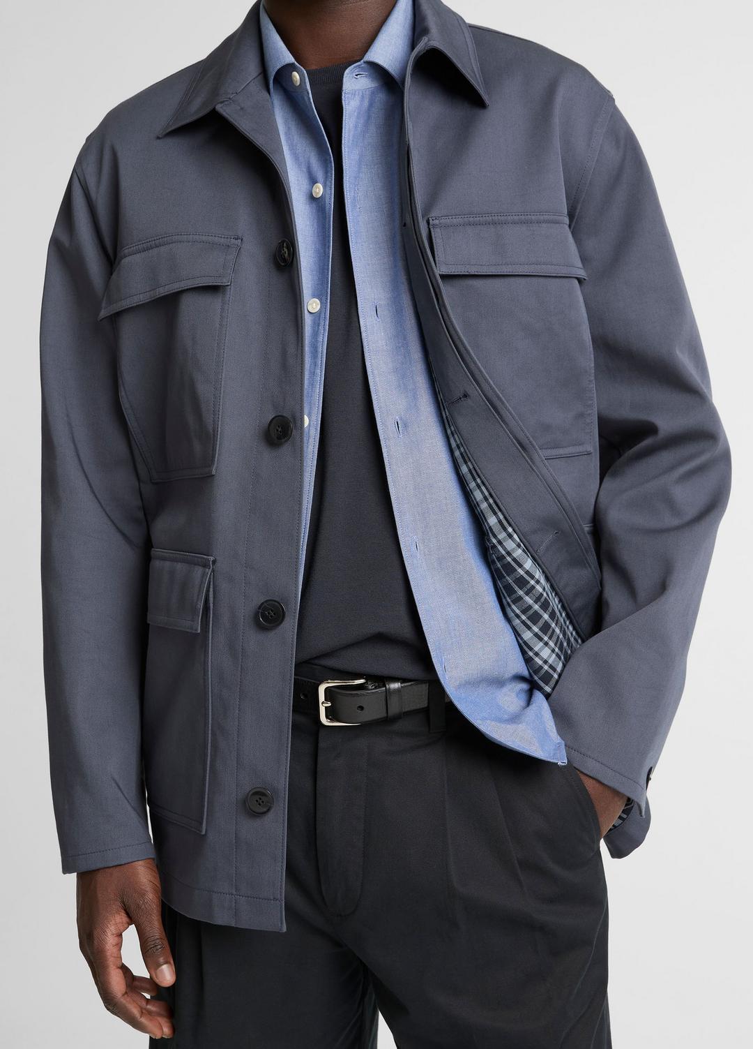 Brushed Cotton Twill Chore Coat in Coats | VINCE Men
