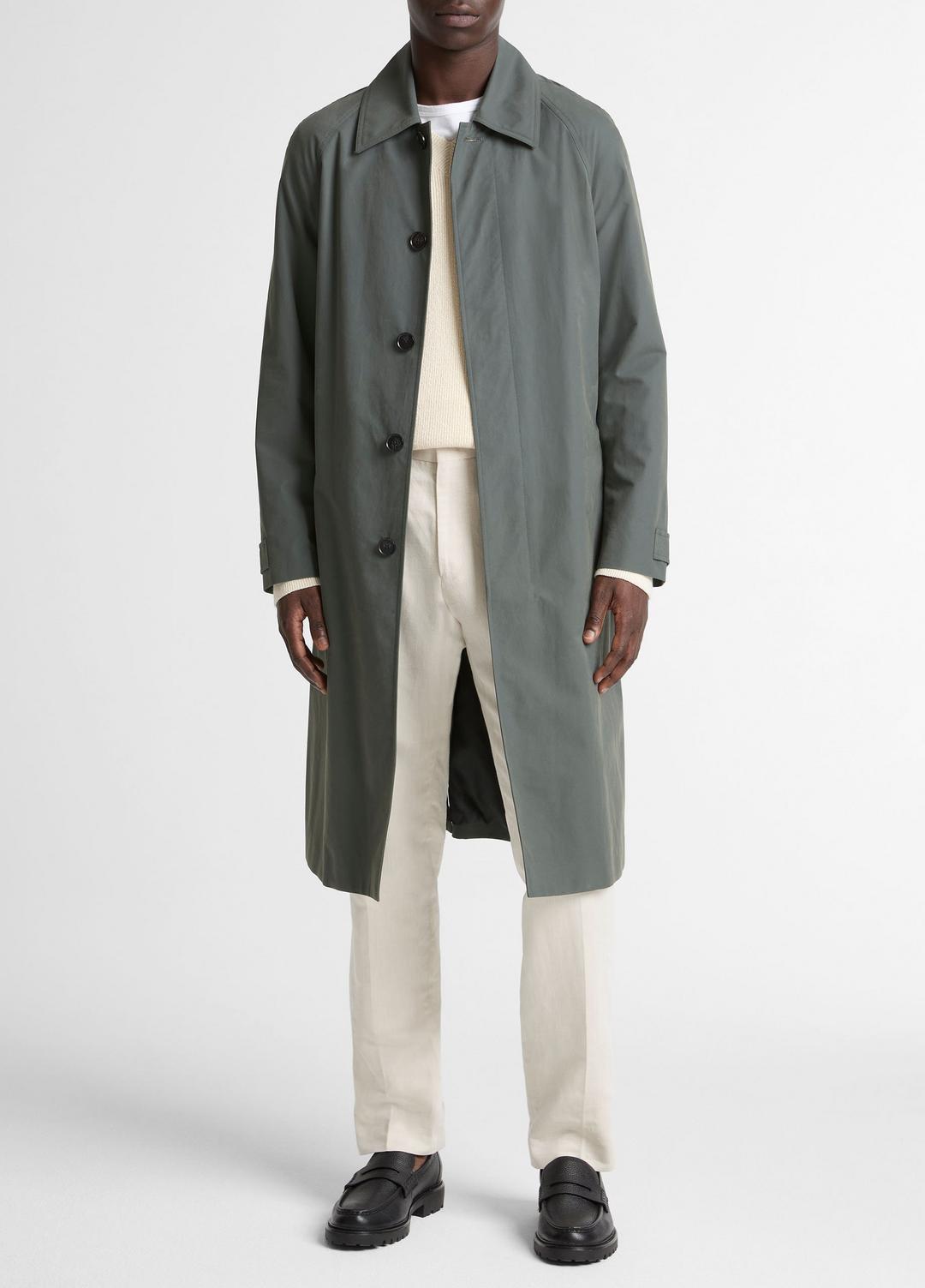 Cotton-Blend Single-Breasted Trench Coat in Coats | VINCE Men
