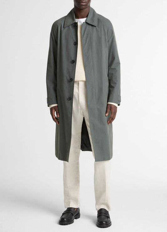 Cotton-Blend Single-Breasted Trench Coat in Coats | VINCE Men