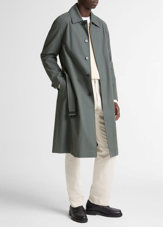 Cotton-Blend Single-Breasted Trench Coat in Coats | VINCE Men