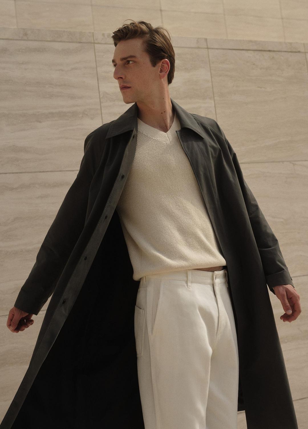 Cotton-Blend Single-Breasted Trench Coat in Coats | VINCE Men