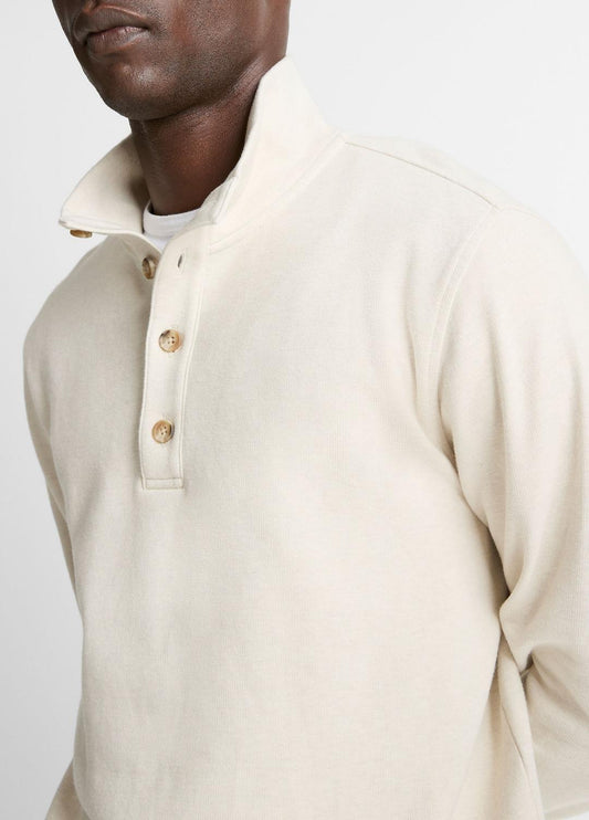 Cotton Button Mock-Neck Pullover in Sweatshirts & Hoodies | VINCE Men