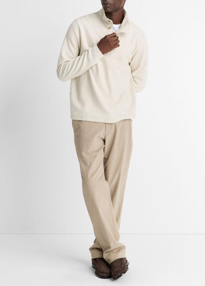 Cotton Button Mock-Neck Pullover in Sweatshirts & Hoodies | VINCE Men
