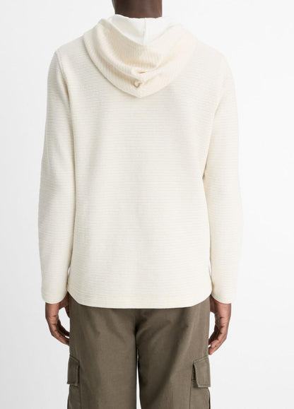 Variegated Stripe Double-Face Cotton-Blend Hoodie in Sweatshirts & Hoodies | VINCE Men
