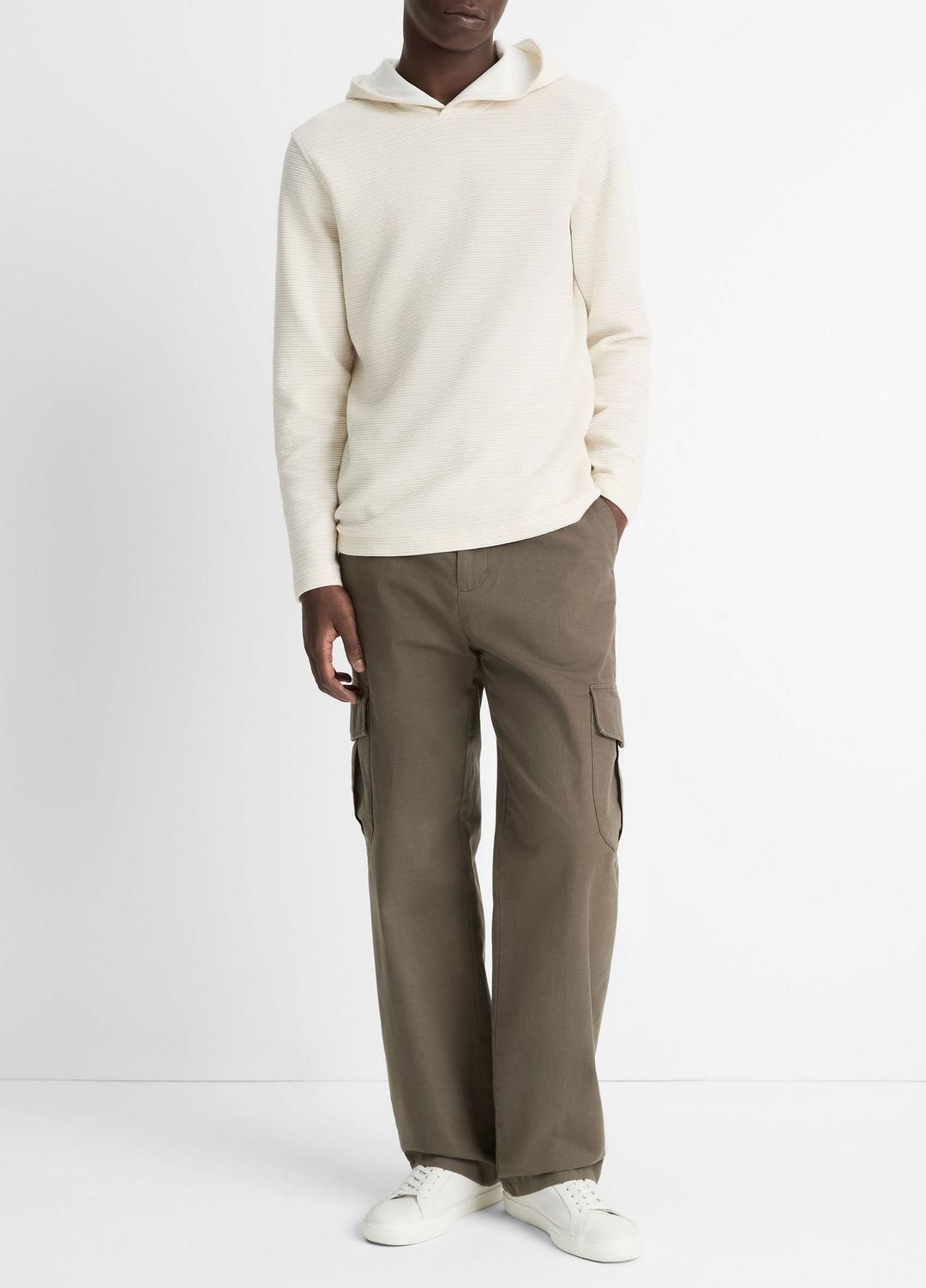 Variegated Stripe Double-Face Cotton-Blend Hoodie in Sweatshirts & Hoodies | VINCE Men