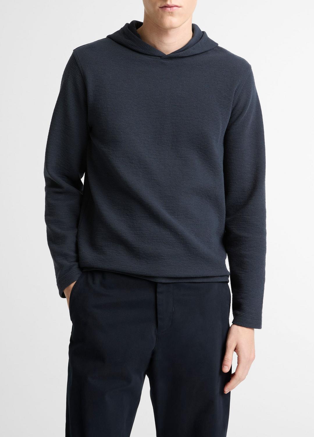 Variegated Stripe Double-Face Cotton-Blend Hoodie in Sweatshirts & Hoodies | VINCE Men