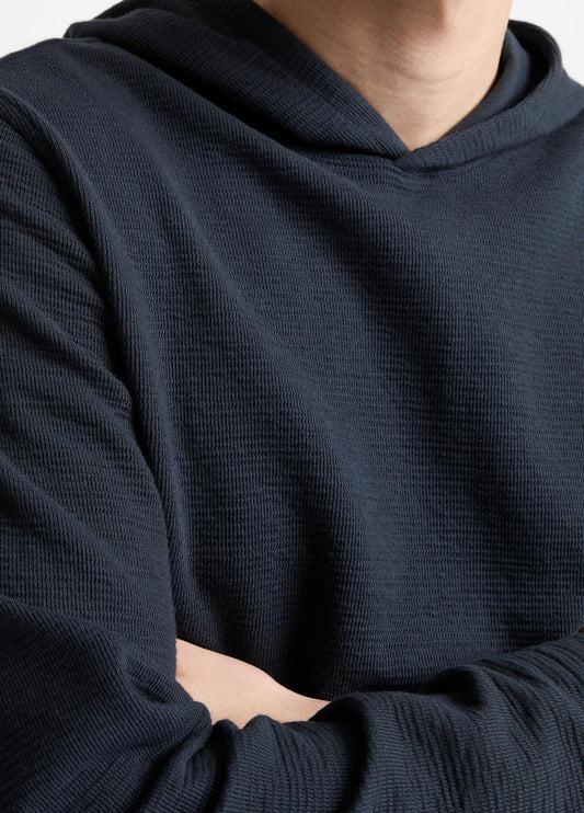 Variegated Stripe Double-Face Cotton-Blend Hoodie in Sweatshirts & Hoodies | VINCE Men