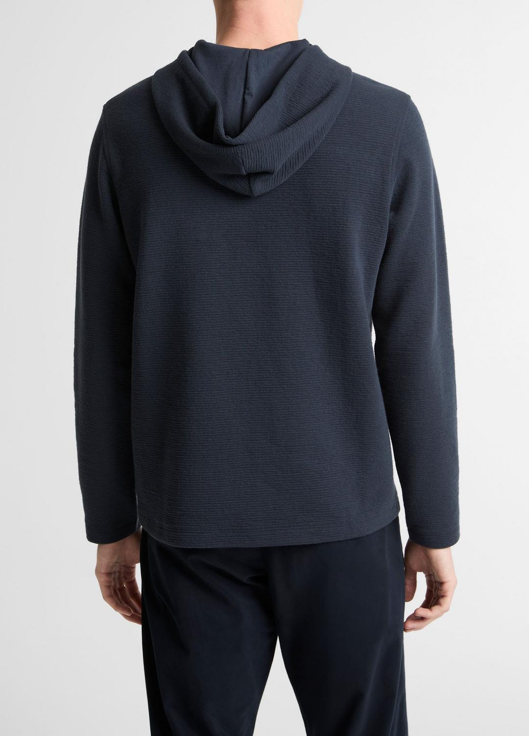 Variegated Stripe Double-Face Cotton-Blend Hoodie in Sweatshirts & Hoodies | VINCE Men