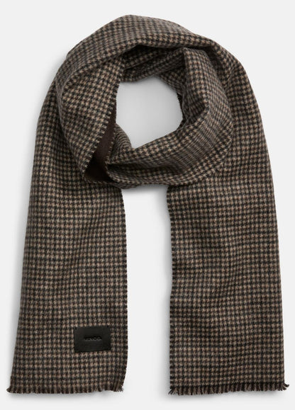 Double-Face Houndstooth Wool-Cashmere Scarf in Scarves & Hats | VINCE Men