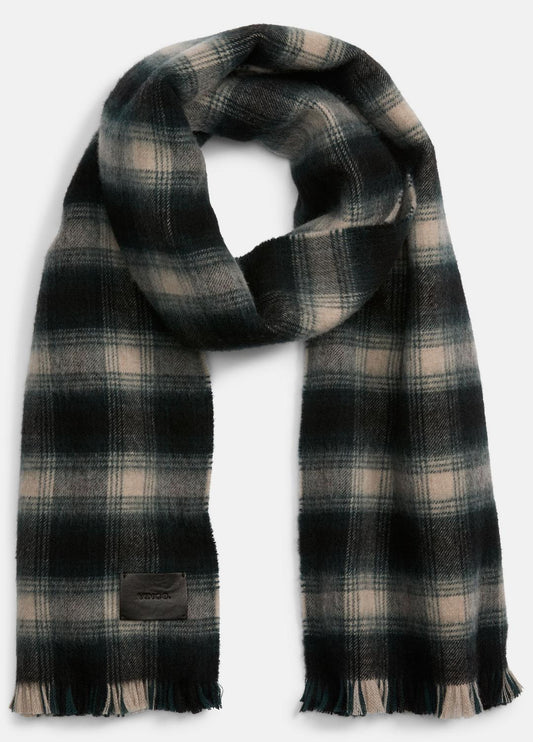 Brushed Plaid Wool Scarf in Scarves & Hats | VINCE Men