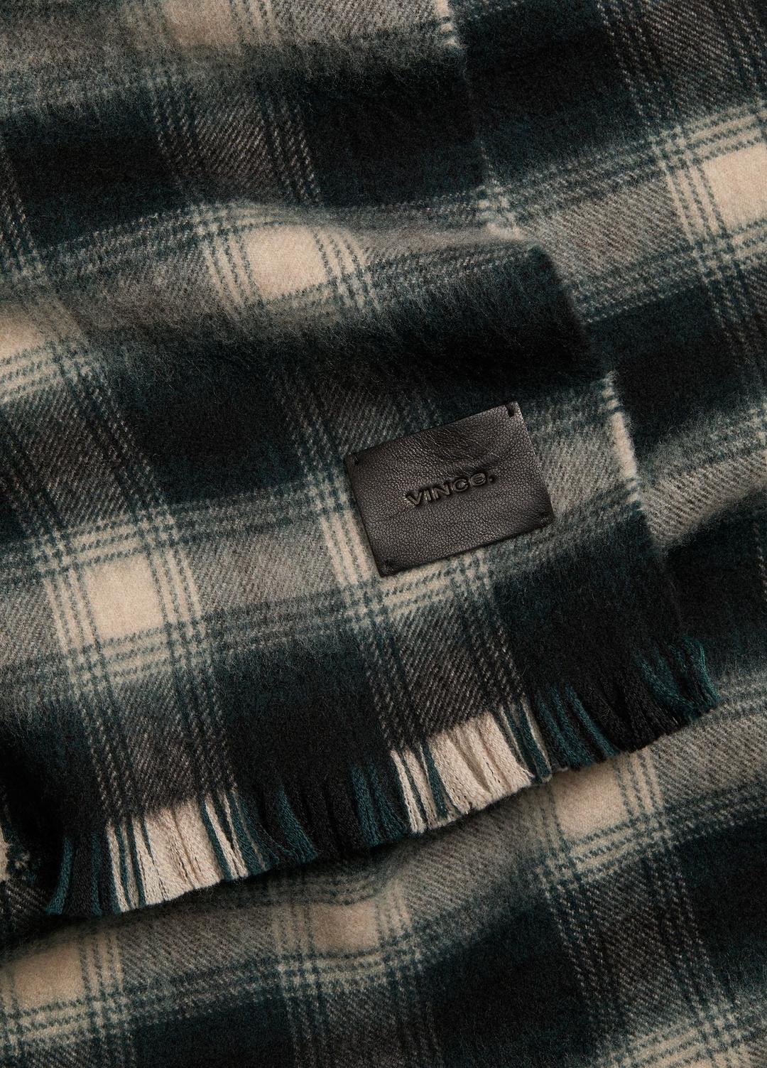 Brushed Plaid Wool Scarf in Scarves & Hats | VINCE Men