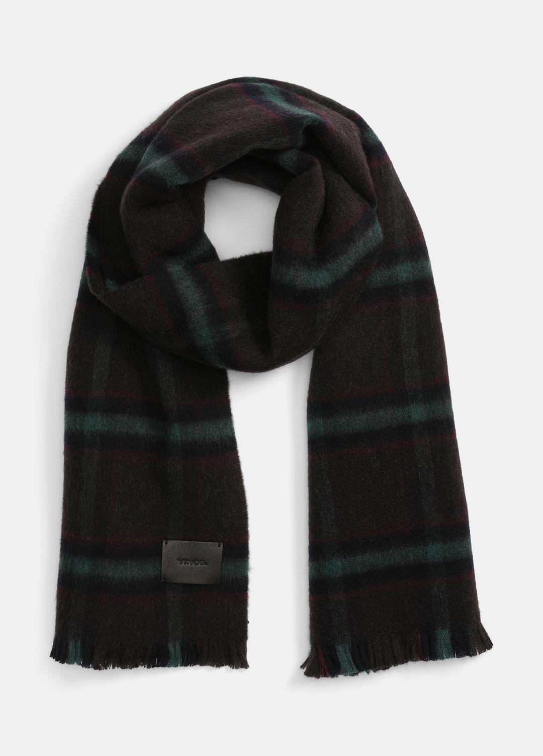 Brushed Holme Plaid Wool Scarf in Scarves & Hats | VINCE Men