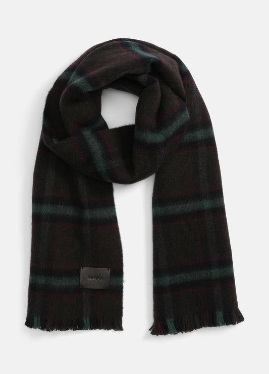 Brushed Holme Plaid Wool Scarf in Scarves & Hats | VINCE Men