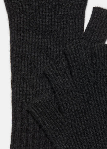 Wool-Cashmere Rib-Knit Fingerless Glove in Gloves | VINCE Men