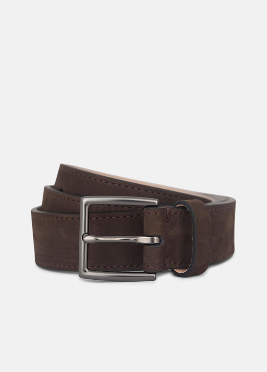 Men's 32mm Nubuck Leather Belt in Belts | VINCE Men