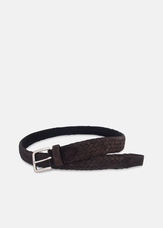 Men's 35mm Woven Suede Belt in Belts | VINCE Men