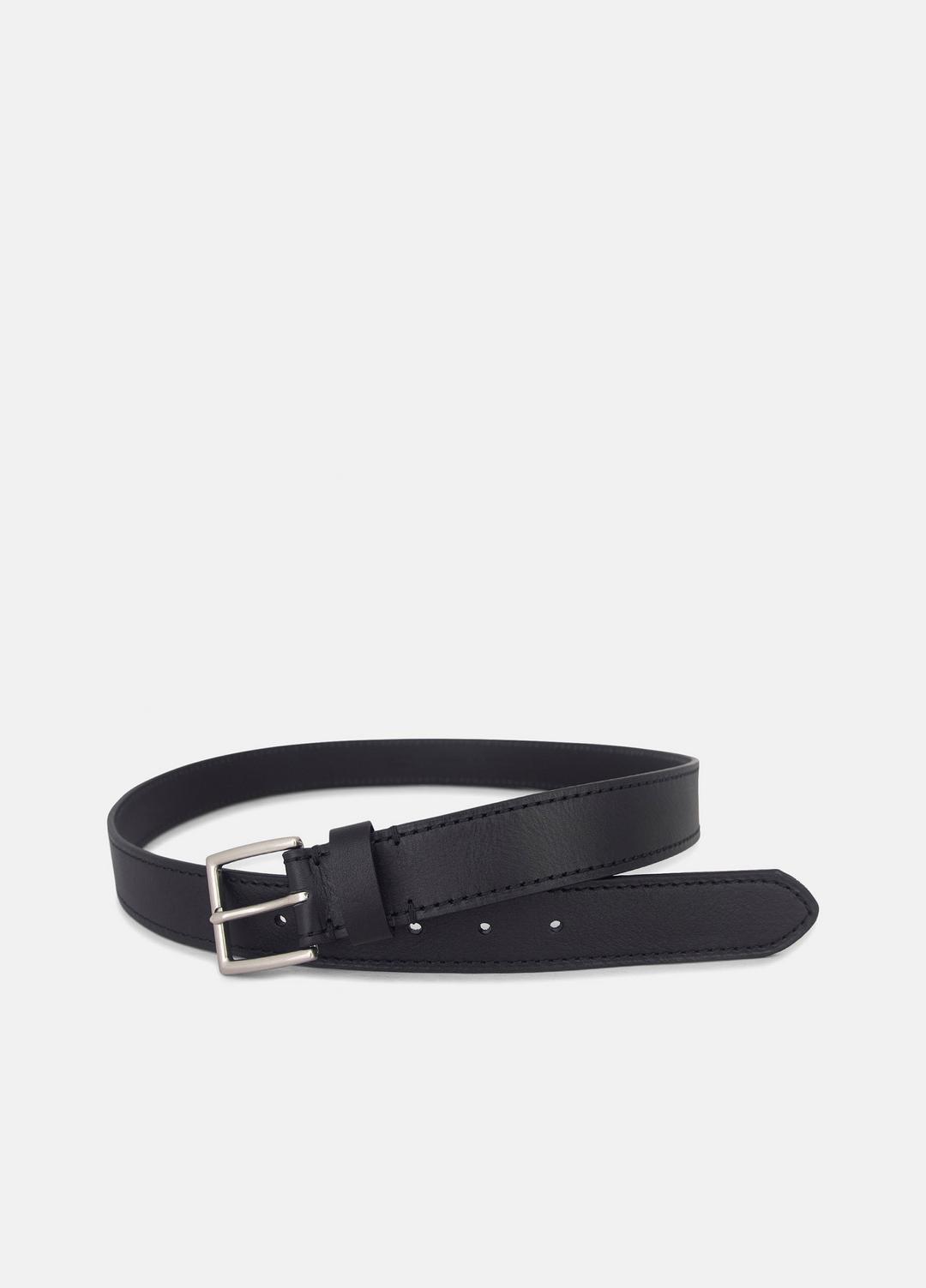 Men's 35mm Stitched Leather Belt in Belts | VINCE Men