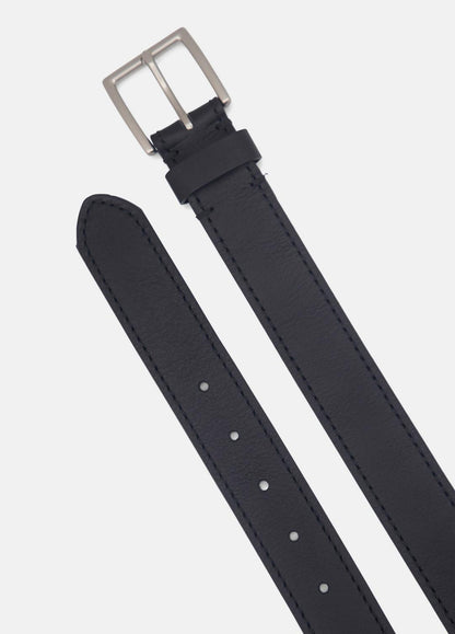 Men's 35mm Stitched Leather Belt in Belts | VINCE Men
