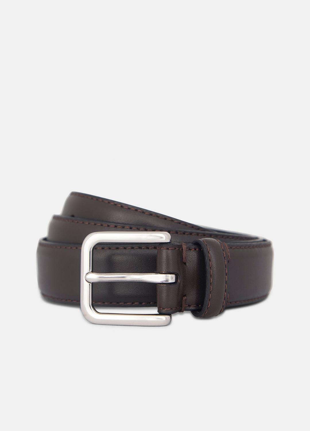 Men’s 30mm Stitched Leather Belt in Belts | VINCE Men
