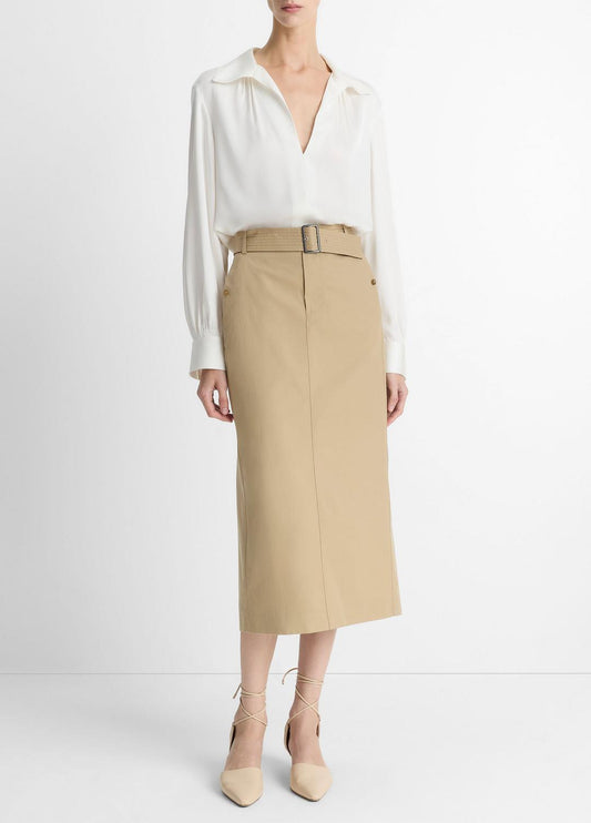 Cotton Trench Pencil Skirt in Dresses & Skirts | VINCE Sale
