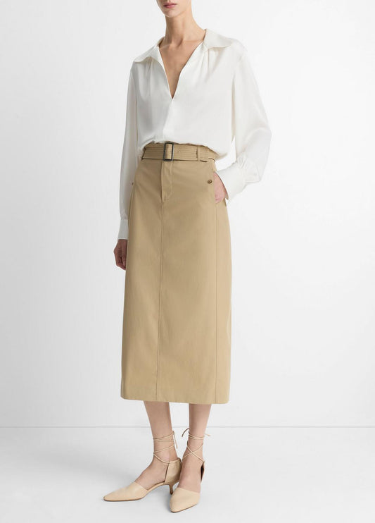Cotton Trench Pencil Skirt in Dresses & Skirts | VINCE Sale