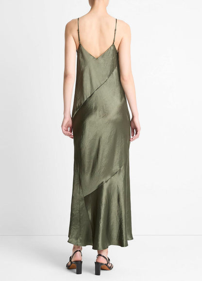Paneled Satin Bias Slip Dress in Dresses & Skirts | VINCE Sale