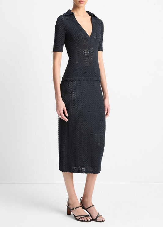 Textural Cotton Midi Skirt in Dresses & Skirts | VINCE Sale
