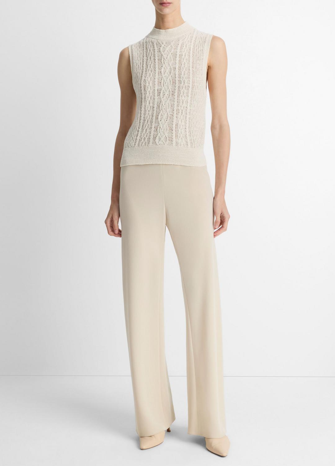 Cable Cotton-Blend Double-Layer Shell in Sweaters | VINCE Sale