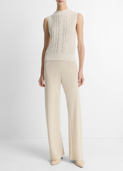 Cable Cotton-Blend Double-Layer Shell in Sweaters | VINCE Sale