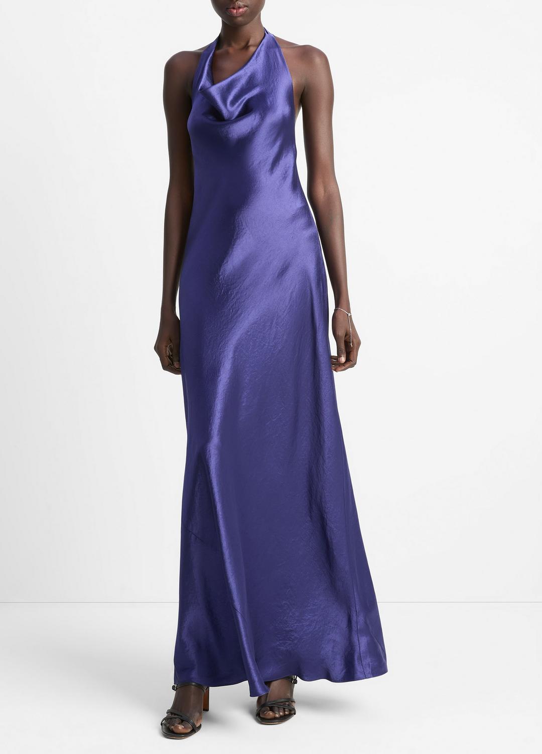 Satin Cowl-Neck Maxi Dress in Dresses & Skirts | VINCE Sale