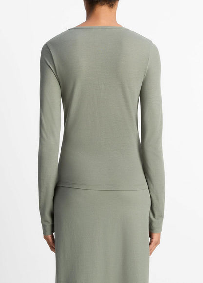 Cotton Crepe Jersey Cardigan in Shirts & Tees | VINCE Sale