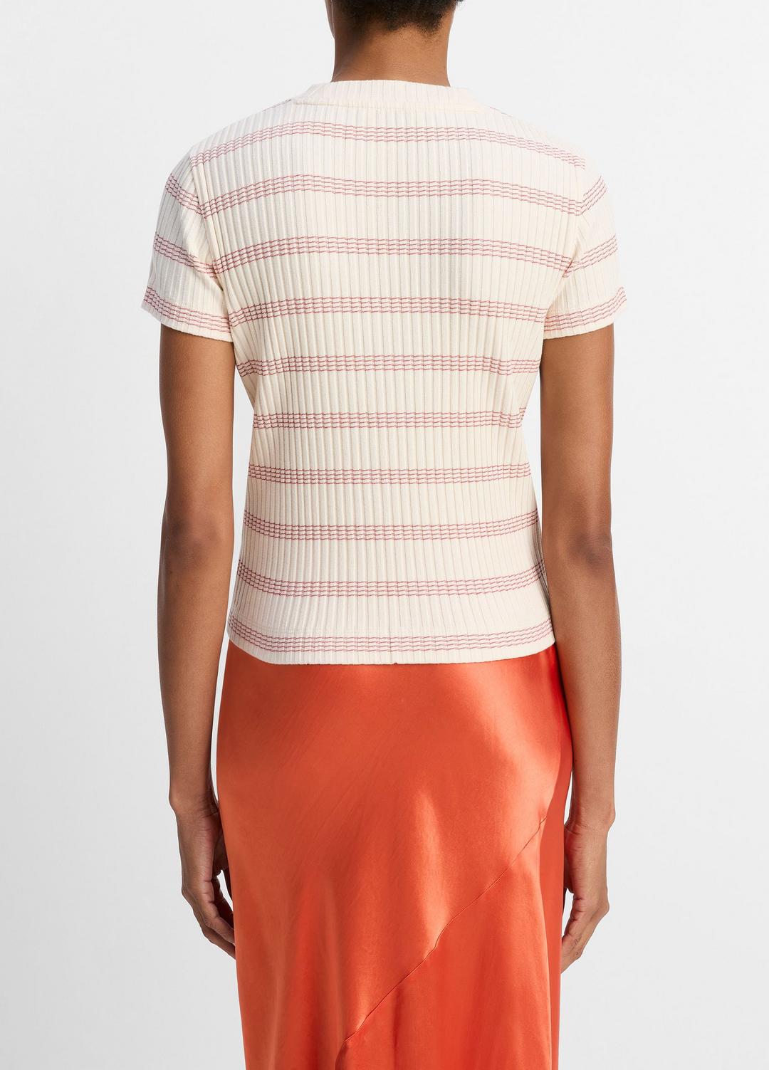 Striped Ribbed Cotton-Blend Top in Shirts & Tees | VINCE Sale