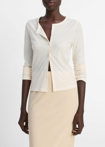 Cotton Crepe Jersey Cardigan in Shirts & Tees | VINCE Sale