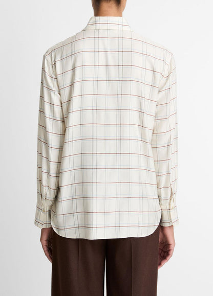 Checked Plaid Button-Front Shirt in Shirts & Tees | VINCE Sale
