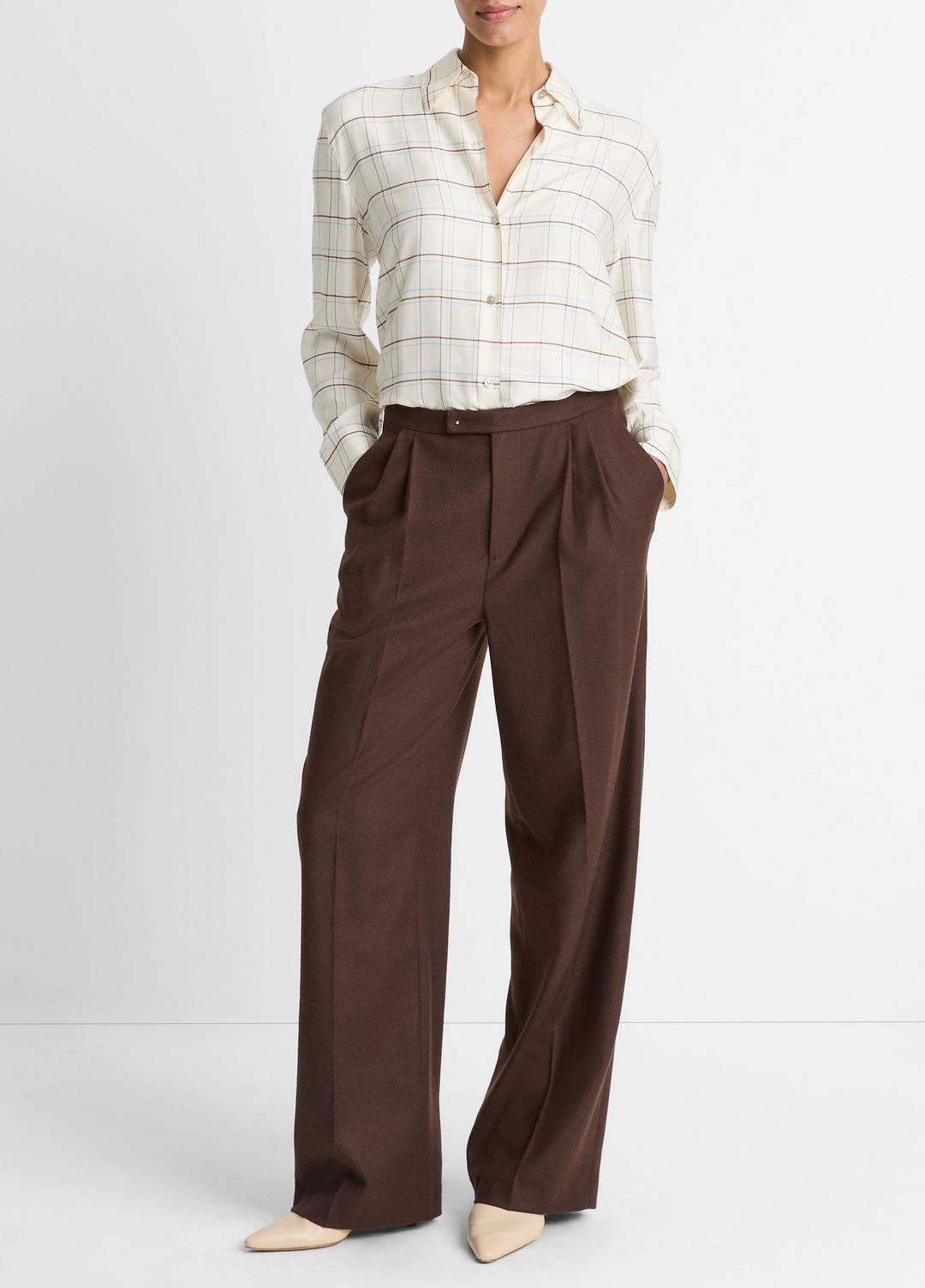 Checked Plaid Button-Front Shirt in Shirts & Tees | VINCE Sale