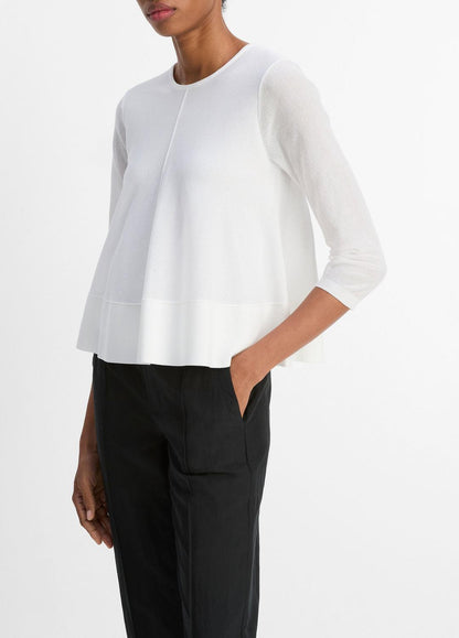 Italian Cotton-Blend A-Line Sweater in Sweaters | VINCE Sale