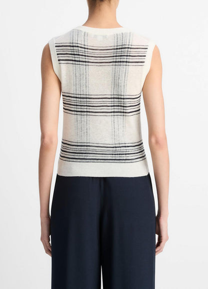 Featherweight Plaid Wool Sweater Vest in Sweaters | VINCE Sale