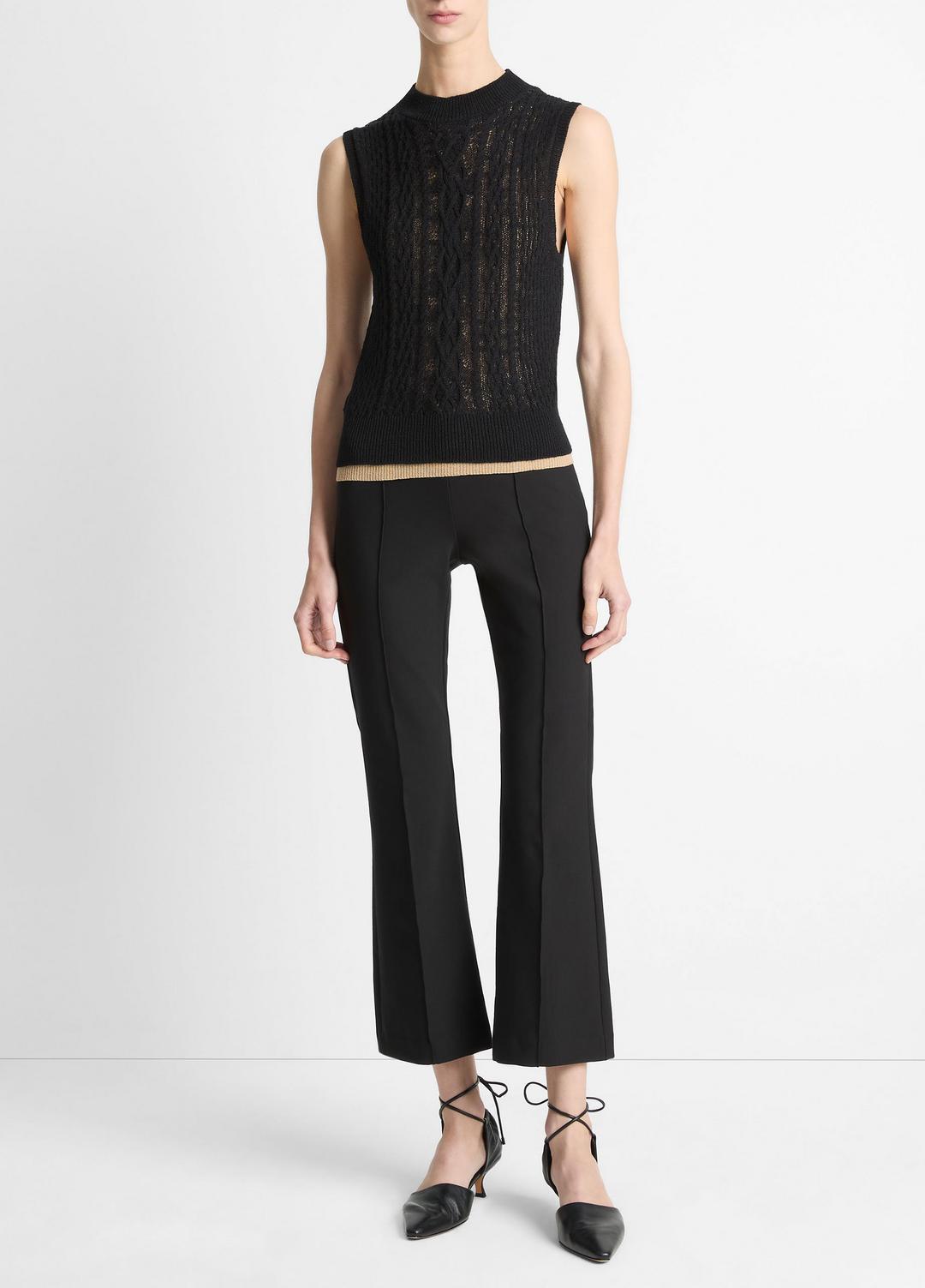 Cable Cotton-Blend Double-Layer Shell in Sweaters | VINCE Sale