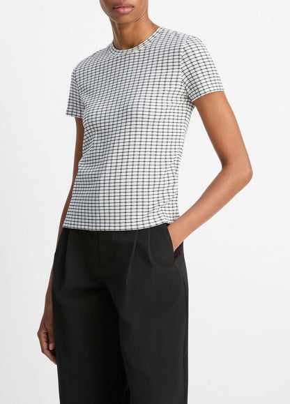 Checked Smocked T-Shirt in Shirts & Tees | VINCE Sale