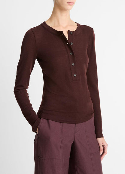 Wool Long-Sleeve Henley in Shirts & Tees | VINCE Sale