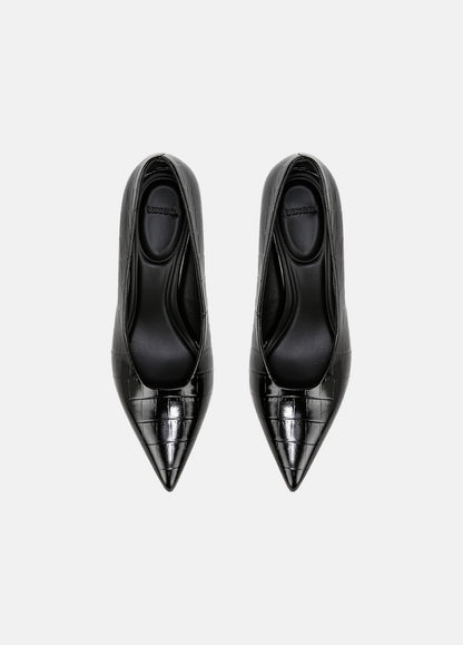 Diane Croc-Embossed Leather Pump in Shoes | VINCE Sale