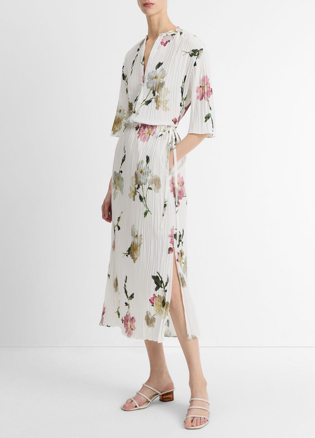 Wilted Peony Pleated Side-Tie Skirt in Dresses & Skirts | VINCE Sale