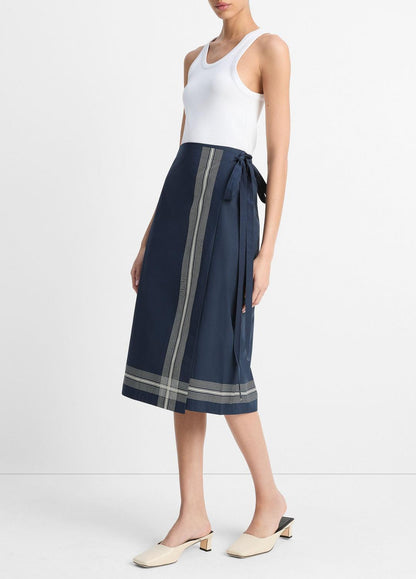 Handkerchief-Stripe Straight Wrap Skirt in Dresses & Skirts | VINCE Sale
