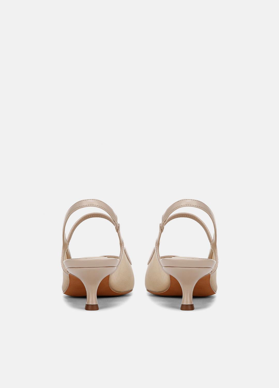 Venice Leather and Mesh Slingback Kitten Heel in Shoes | VINCE Sale