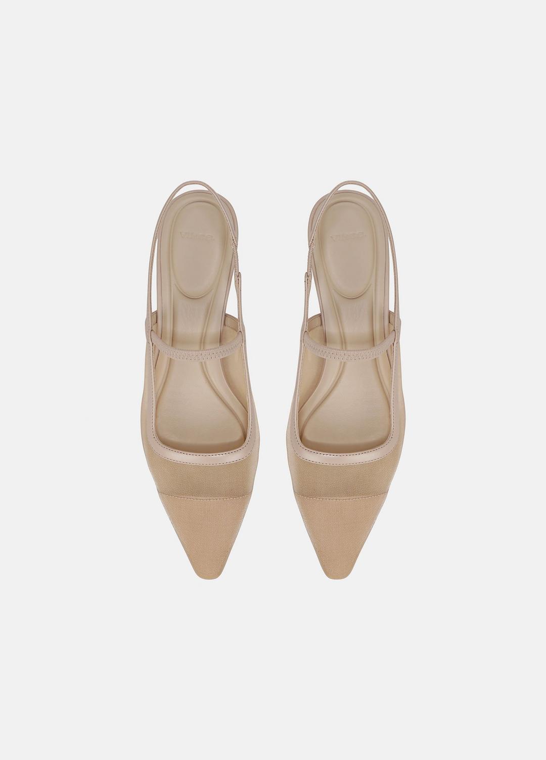 Venice Leather and Mesh Slingback Kitten Heel in Shoes | VINCE Sale