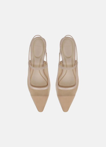 Venice Leather and Mesh Slingback Kitten Heel in Shoes | VINCE Sale